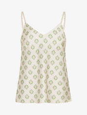 Caraco satiné imprimé jacquard - Beige - 4