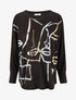 Pull fin droit flocage stylisé irisé - Noir - 4