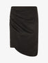 Jupe taille haute en suédine style portefeuille - Noir - 1