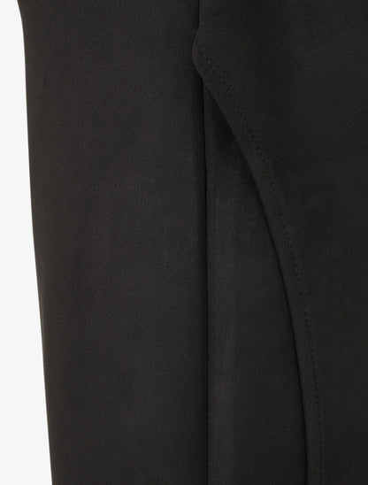 Jupe courte en suédine effet drapé - Noir - 3