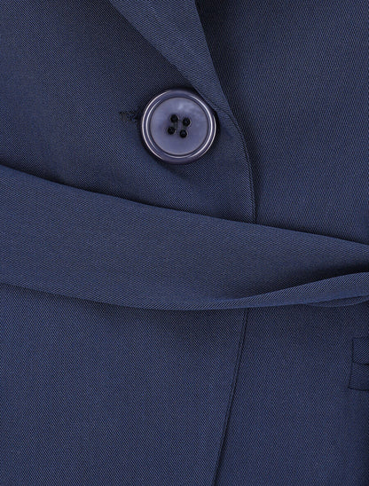 Veste unie à ceinture à nouer - Marine - 3