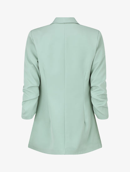 Blazer uni à manches froncées - Vert clair - 2