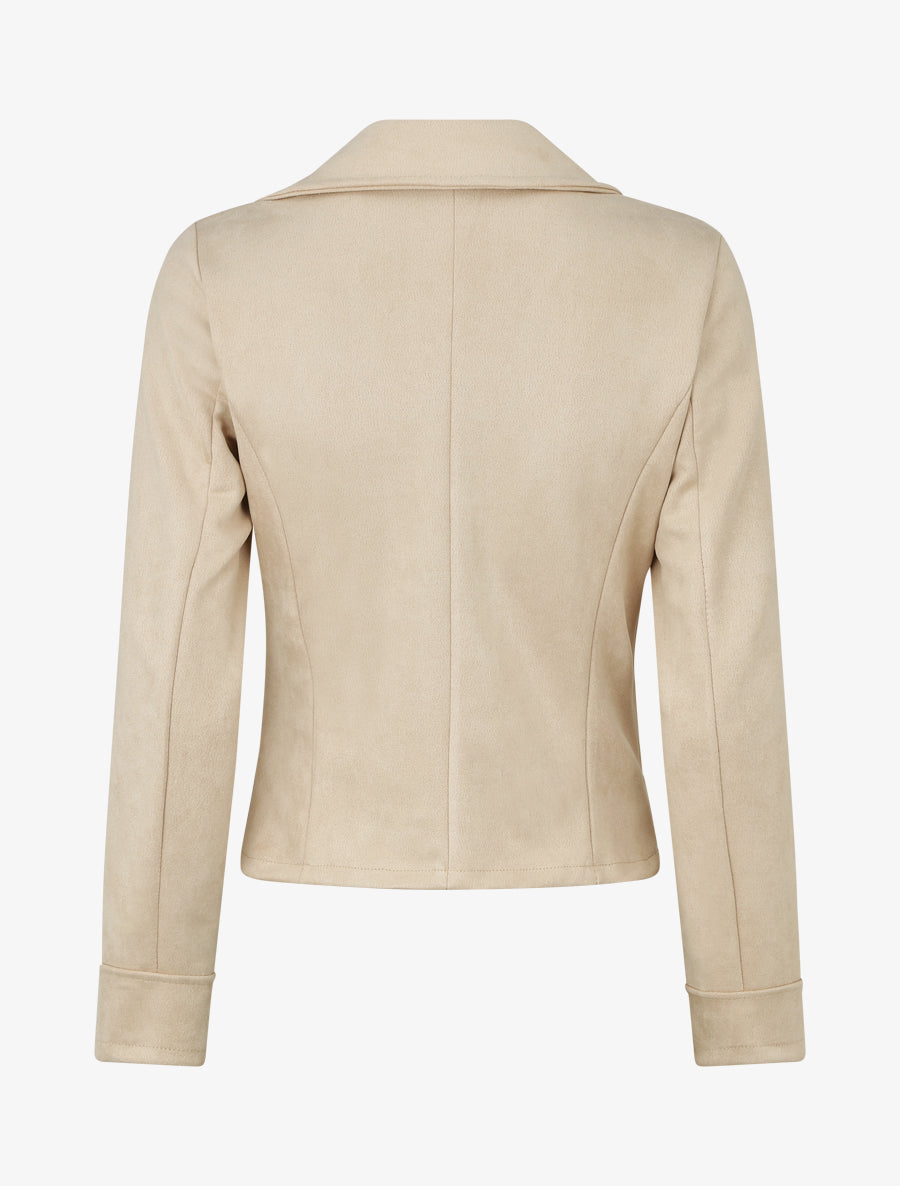 Jacke im Wildleder-Look im Bikerstil - Beige