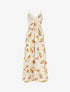 Robe élastiquée imprimé fleuri - Beige - 1