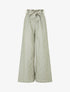 Pantalon ample à rayures et ceinture fantaisie - Kaki - 1