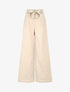 Pantalon ample à rayures et ceinture fantaisie - Beige - 1