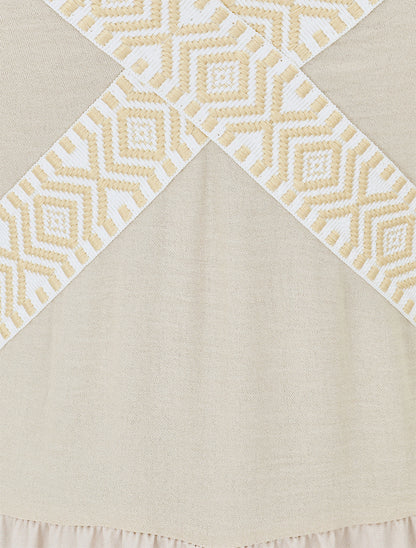 Combinaison à dos imprimé fleuri - Beige - 3