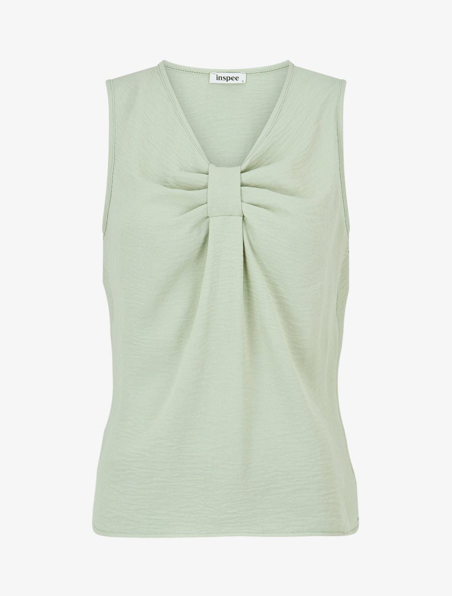 Top sans manches à col V - Vert d&