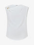 Top uni à empiècement bijou - Blanc - 1