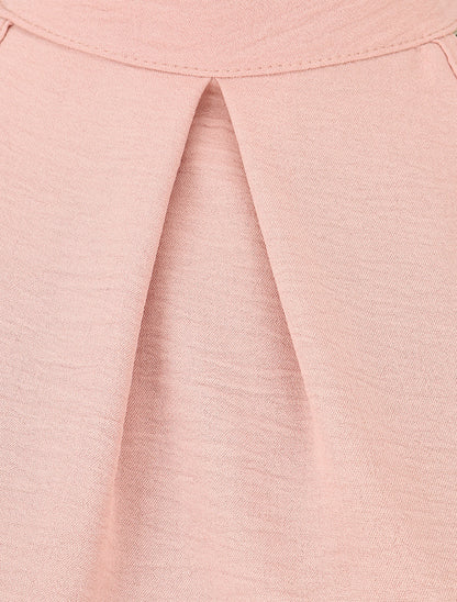 Robe unie à col américain - Vieux rose - 3