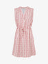 Robe mi-longue cintrée imprimé graphique - Rose - 1