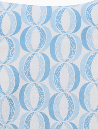 Caraco satiné imprimé graphique - Bleu ciel - 3