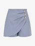 Short uni à boutons décoratifs - Bleu - 1