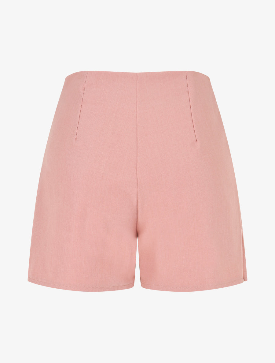 Short uni à boutons décoratifs - Vieux rose - 2