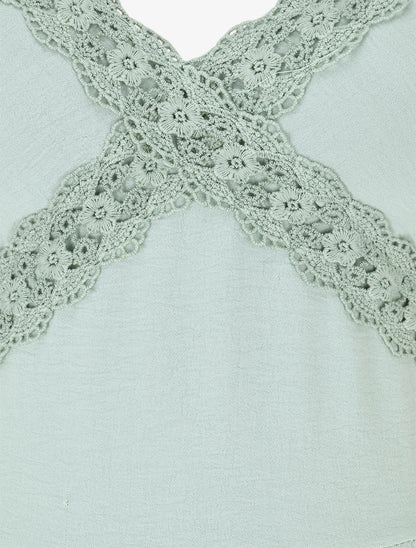 Robe longue à dos élastiqué - Vert d&