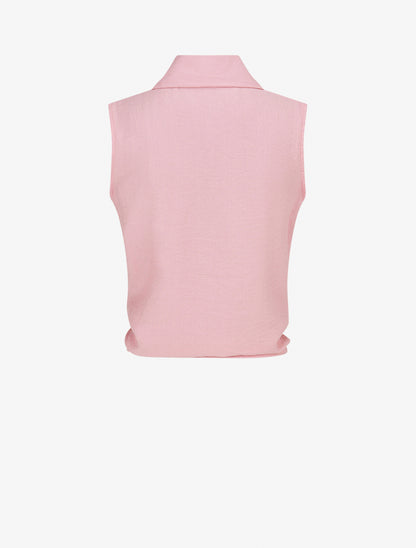 Chemise sans manches à nouer - Rose - 2