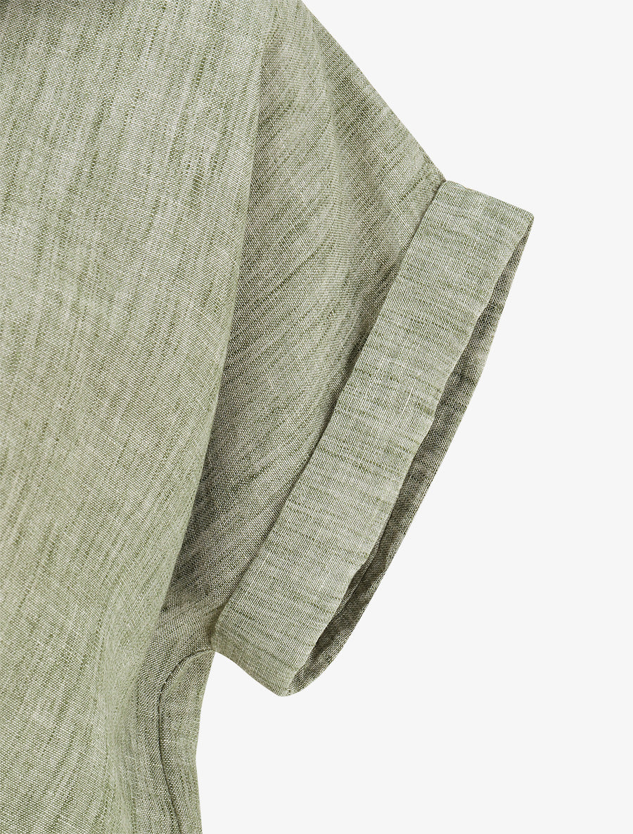 Top ample cache-coeur à manches courtes - Kaki - 3