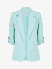 Blazer droit épaulettes et manches 3/4 - Bleu clair - 1