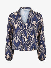 Blouse imprimé fantaisie - Marine - 1