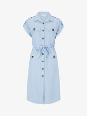 Robe droite à fines rayures - Bleu ciel - 1