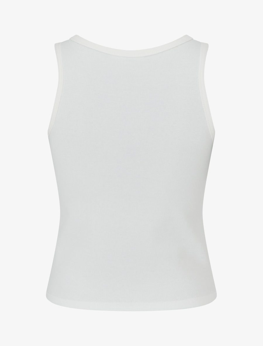 Crop top côtelé cloutés - Blanc - 2