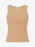 Crop top côtelé cloutés - Camel - 1