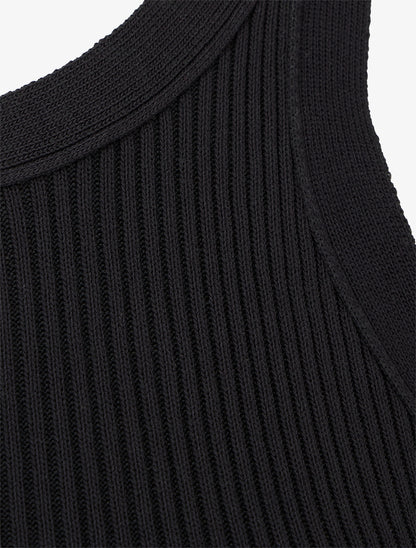 Crop top uni côtelé - Noir - 3