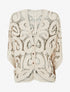 Gilet mi-long en crochet - Beige - 1