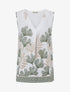 Blouse sans manches imprimé feuillage - Kaki - 1