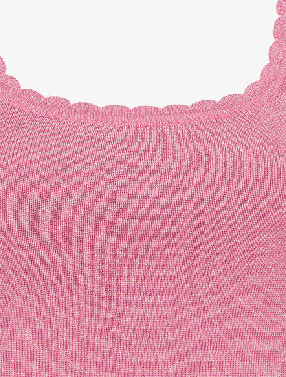 Débardeur irisé à col ondulé - Rose bonbon - 3