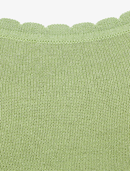 Débardeur irisé à col ondulé - Vert pomme - 3