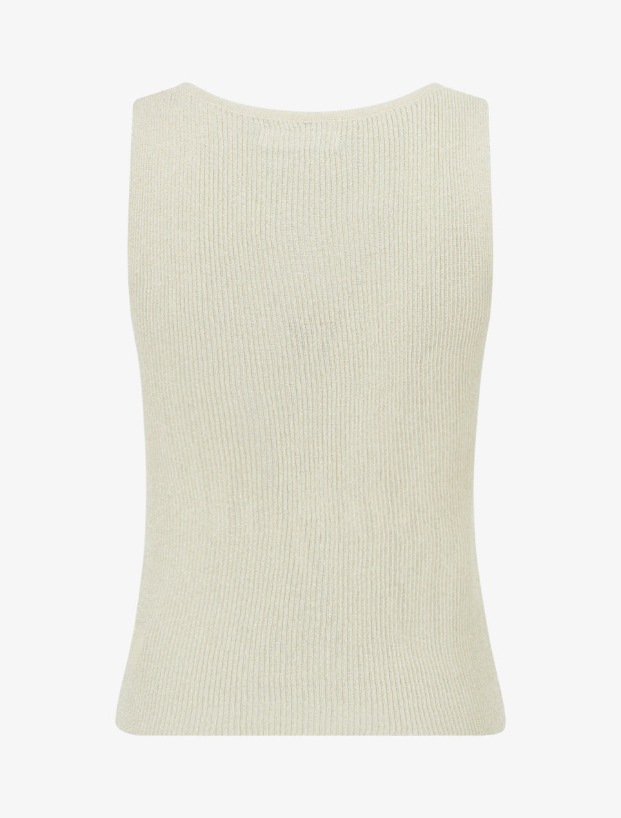 Débardeur irisé à col bijou - Beige - 2