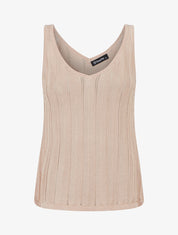 Débardeur en maille fine côtelée - Champagne - 1