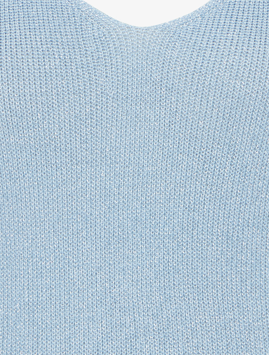 Débardeur à col V en maille irisée - Bleu ciel - 3