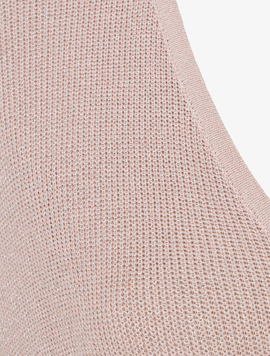Top oversize en maille fine irisée - Rose pâle - 3