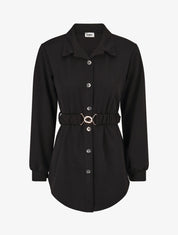 Chemise cintrée à ceinture élastique - Noir - 1