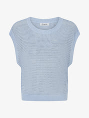 Top filet de pêche en maille irisée - Bleu ciel - 1