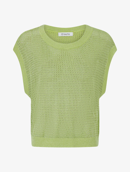 Top filet de pêche en maille irisée - Vert pomme - 1