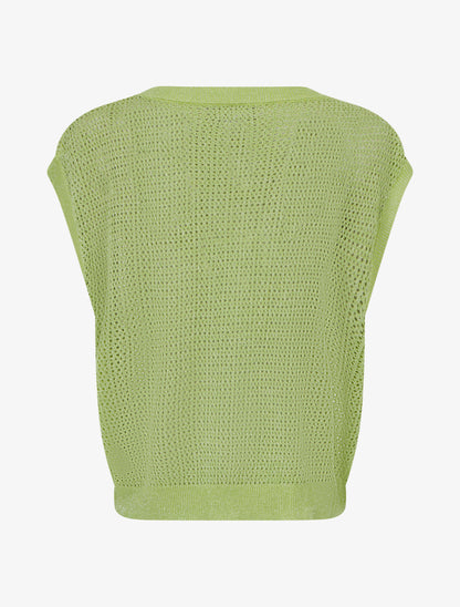 Top filet de pêche en maille irisée - Vert pomme - 2