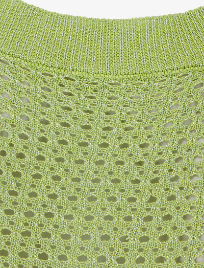 Top filet de pêche en maille irisée - Vert pomme - 3