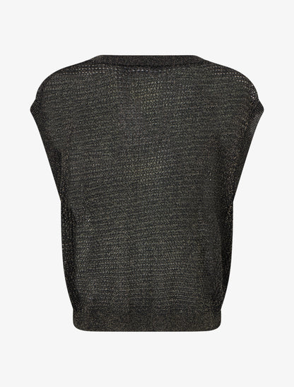 Top filet de pêche en maille irisée - Noir - 2