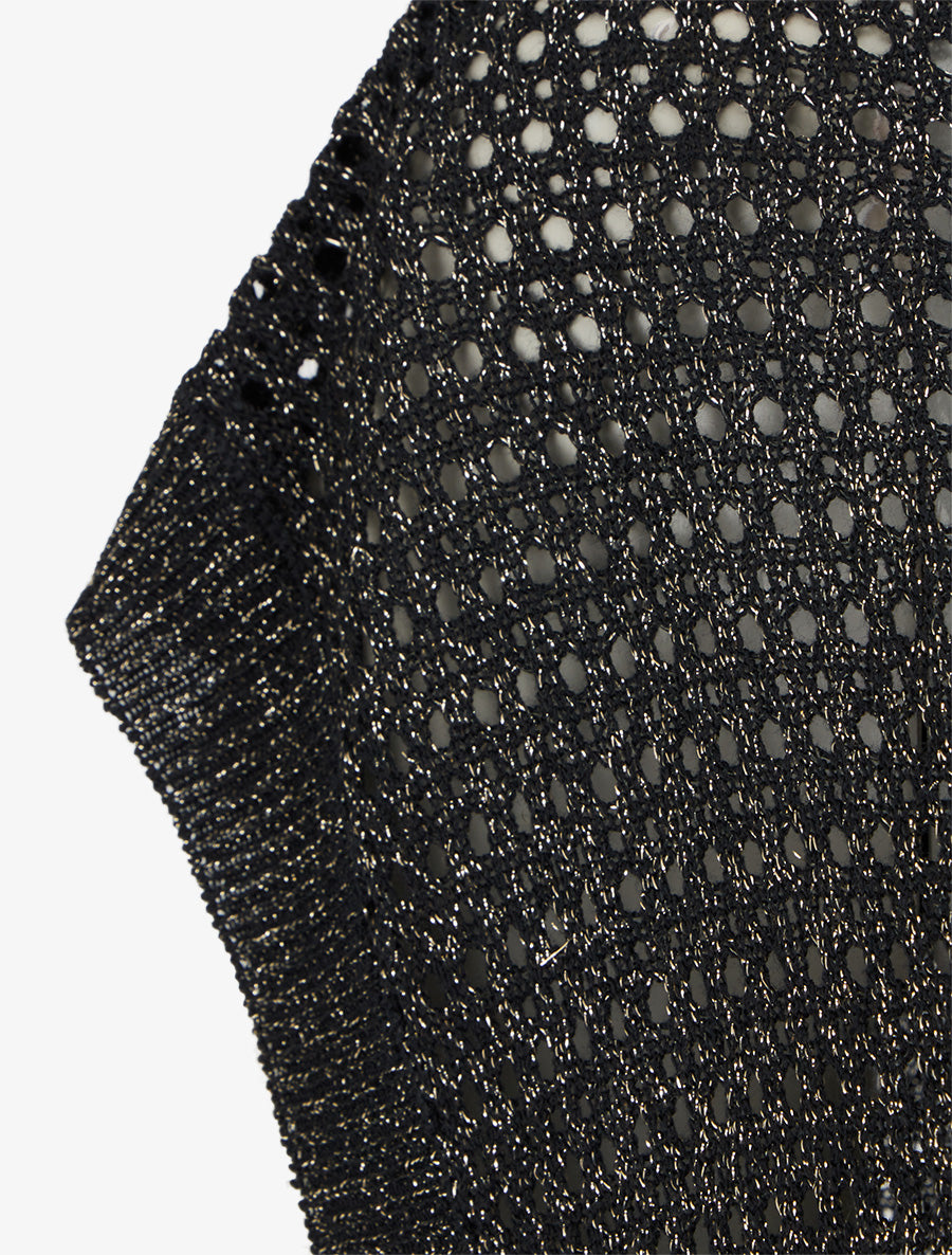 Top filet de pêche en maille irisée - Noir - 3
