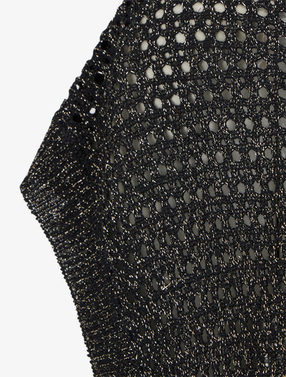 Top filet de pêche en maille irisée - Noir - 3