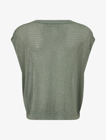 Top filet de pêche en maille irisée - Kaki - 2