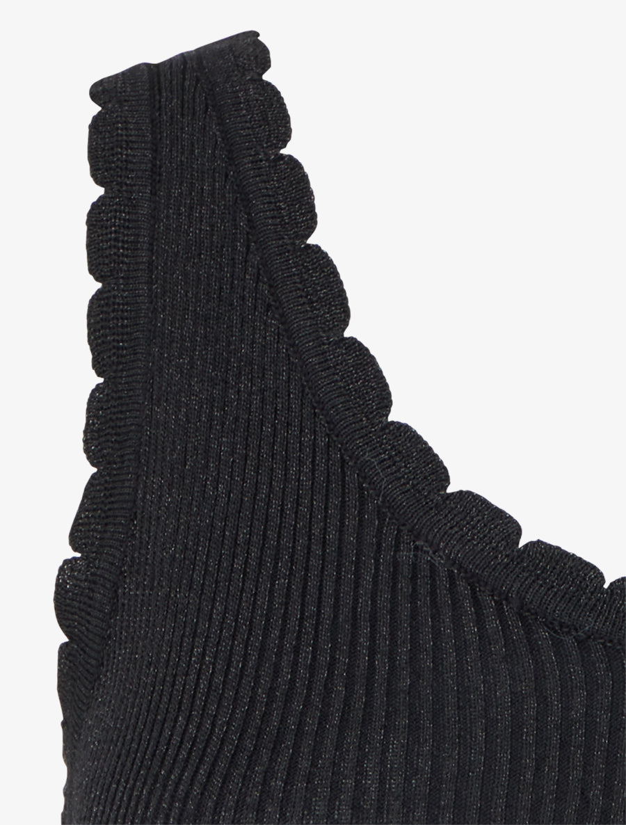 Débardeur festonné en maille irisée - Noir - 3