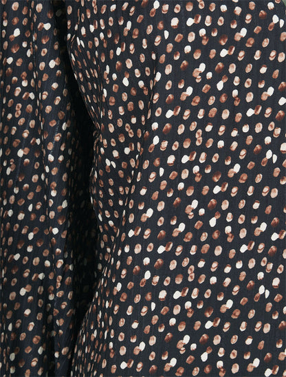 Blouse cache-coeur imprimé pois - Noir - 3