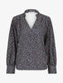 Blouse cache-coeur imprimé pois - Marine - 1