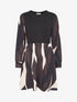 Robe mi-longue patineuse imprimé graphique - Marron - 1