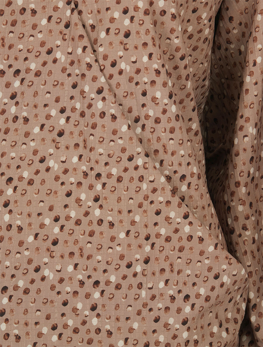 Blouse cache-coeur imprimé pois - Taupe - 3