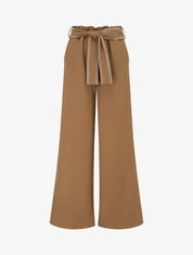Pantalon ample uni à ceinture - Camel - 1